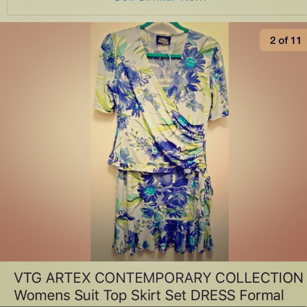 ARTEX Vintage Womens Skirt Suit Dress Outfit Set